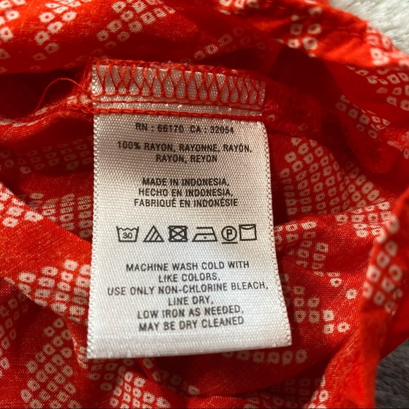 Anthropologie Maeve Emma Tank Top Orange Geometric - Picture 6 of 6